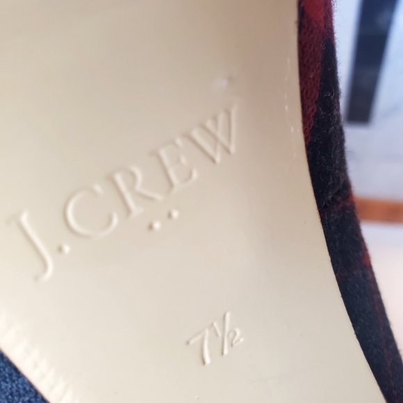 J.Crew Plaid Tartan Round Toe Block Heels - Picture 5 of 5
